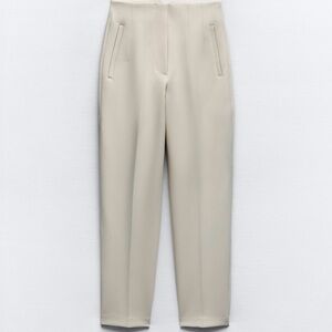 Zara high-waisted pants size S. Oyster-white color.